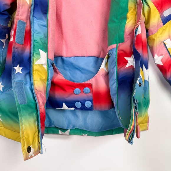 Kids BODEN Magical Rainbow Star Winter Hood Winter Snow Ski Coat Size 6-7 Years - Picture 7 of 12